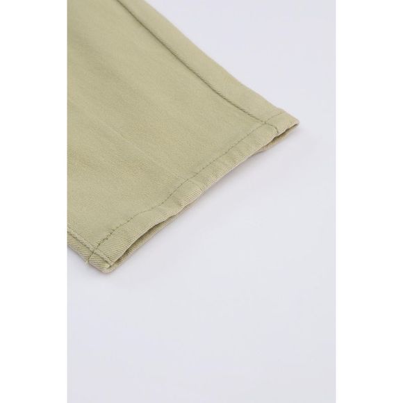 Azura Exchange  Khaki Solid High Waist Casual Pants - Picture 13 of 13